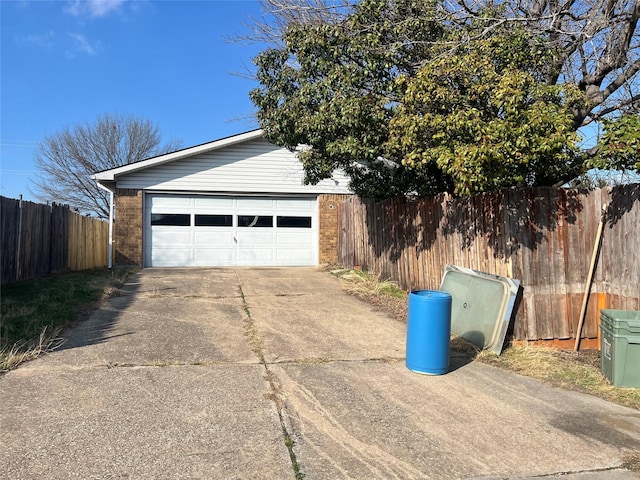 view of garage