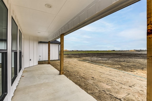 view of patio featuring a rural view