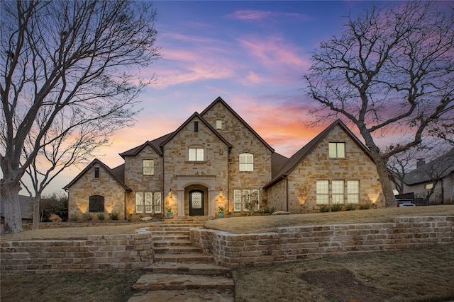 view of french country home