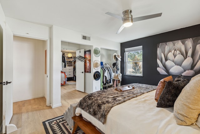 9704 Lanward Dr, Dallas, TX 75238 - bedroom featuring ceiling fan and light hardwood / wood-style flooring