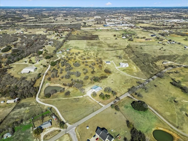 aerial view featuring a rural view