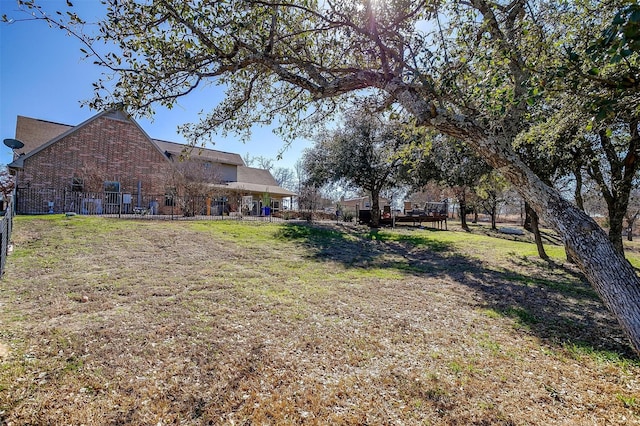 view of yard with fence