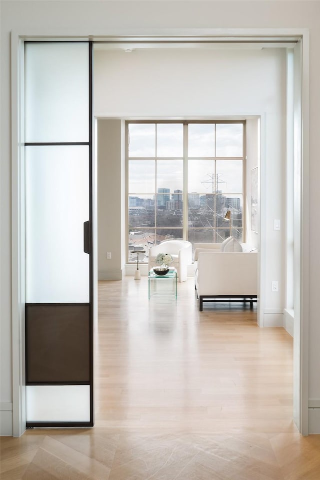interior space with light wood-style flooring
