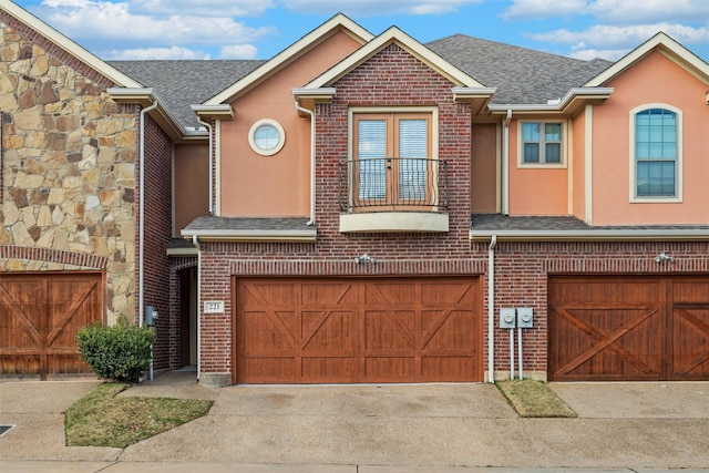 view of property featuring a garage