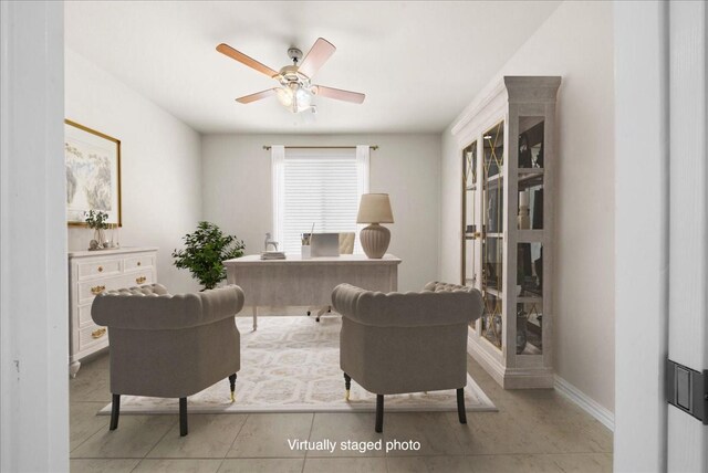 9525 Crestview Dr, Denton, TX 76207 - office space featuring ceiling fan and baseboards