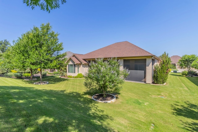 9525 Crestview Dr, Denton, TX 76207 - back of house with a lawn