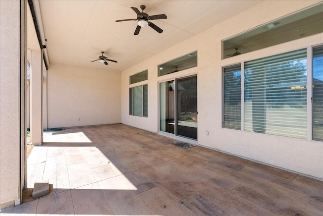 view of patio / terrace featuring a ceiling fan