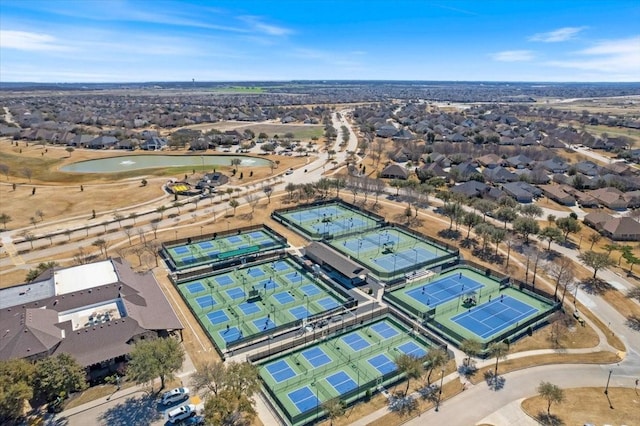 drone / aerial view with a residential view