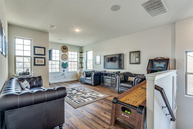 living room featuring hardwood / wood-style flooring