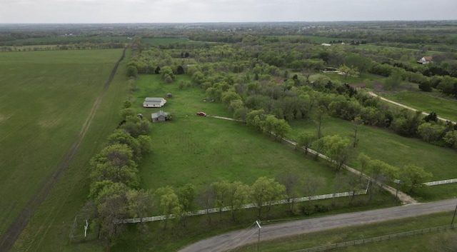 bird's eye view featuring a rural view