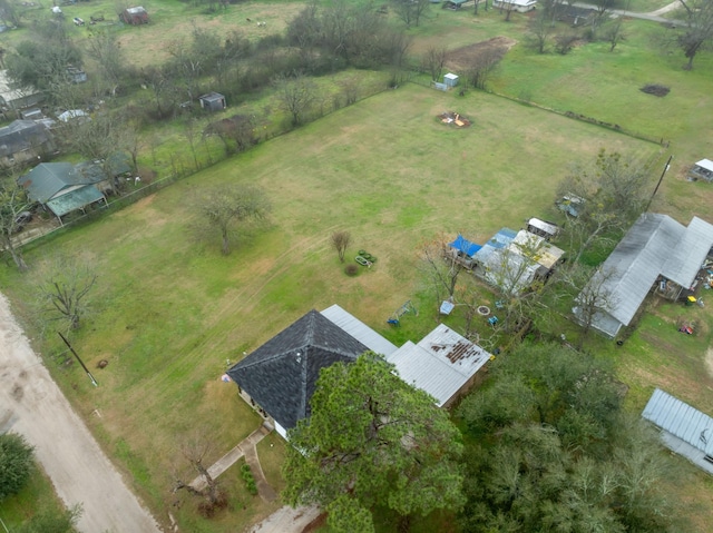 drone / aerial view with a rural view