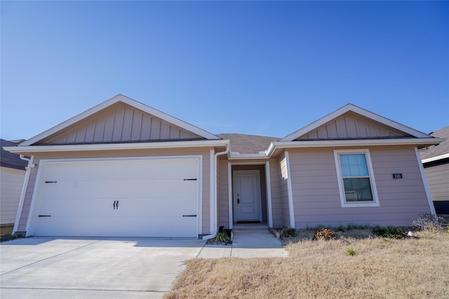 ranch-style home with a garage