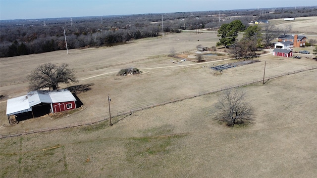 aerial view with a rural view