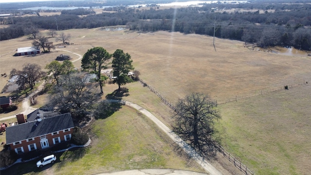 bird's eye view with a rural view