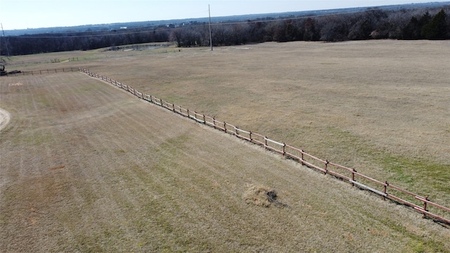 drone / aerial view with a rural view