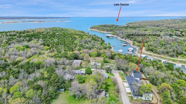 440 Bentwood Dr, Pottsboro, TX 75076 - aerial view with a water view