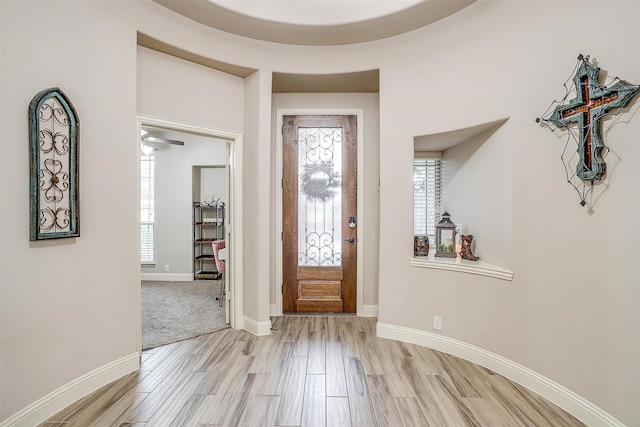 entrance foyer featuring light wood-type flooring