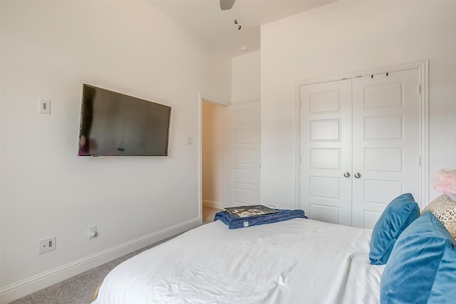 517 Ramon St, Burleson, TX 76028 - bedroom featuring carpet, a closet, and ceiling fan