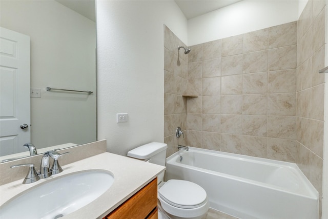 3917 Belleview Pl, Crandall, TX 75114 - full bathroom with toilet, vanity, and shower / tub combination