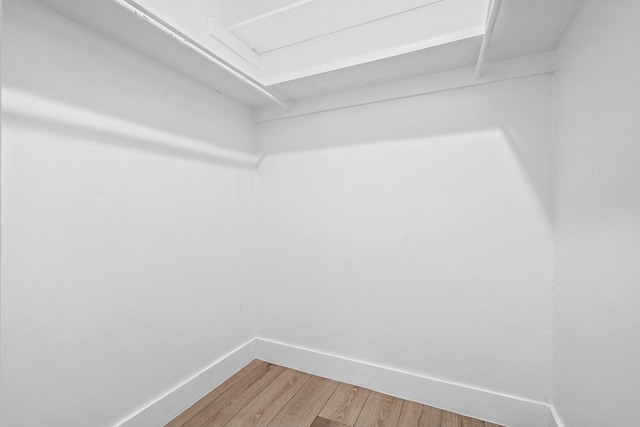 walk in closet featuring hardwood / wood-style flooring