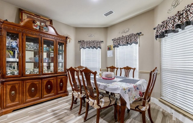 dining room featuring light hardwood / wood-style flooring