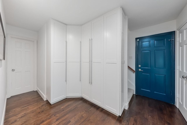 interior space featuring dark wood-style floors