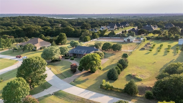 bird's eye view with a residential view