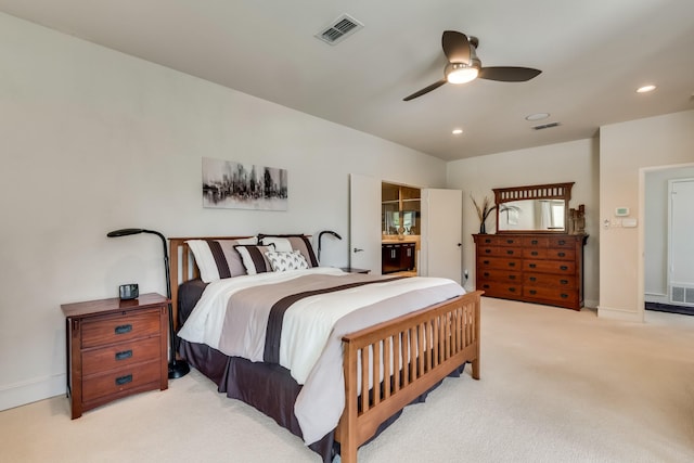 2123 Albany St, Dallas, TX 75201 - bedroom with ceiling fan and light carpet