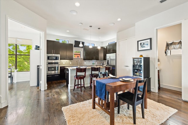 2123 Albany St, Dallas, TX 75201 - dining area with dark wood-type flooring