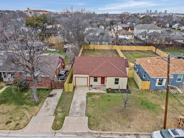 bird's eye view featuring a residential view