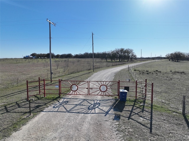 view of road featuring a rural view