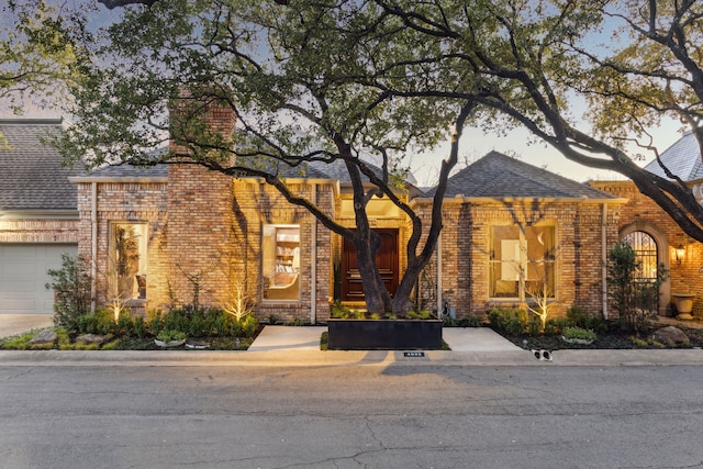 view of front of house with a garage