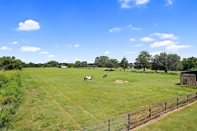 view of yard featuring a rural view