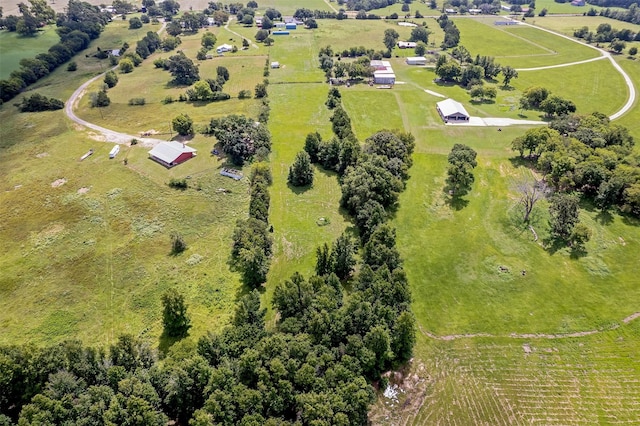 bird's eye view featuring a rural view