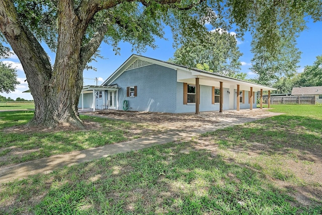 exterior space with a lawn