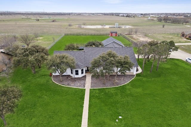 drone / aerial view with a rural view