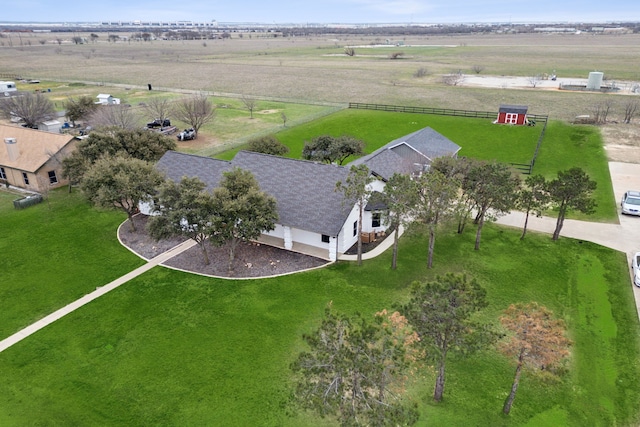 aerial view with a rural view