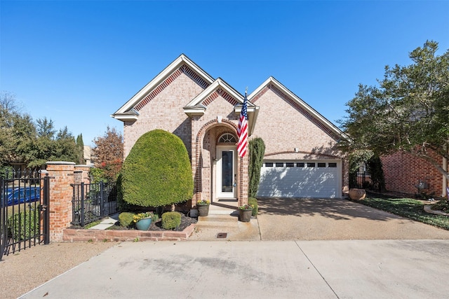 view of front of property featuring a garage