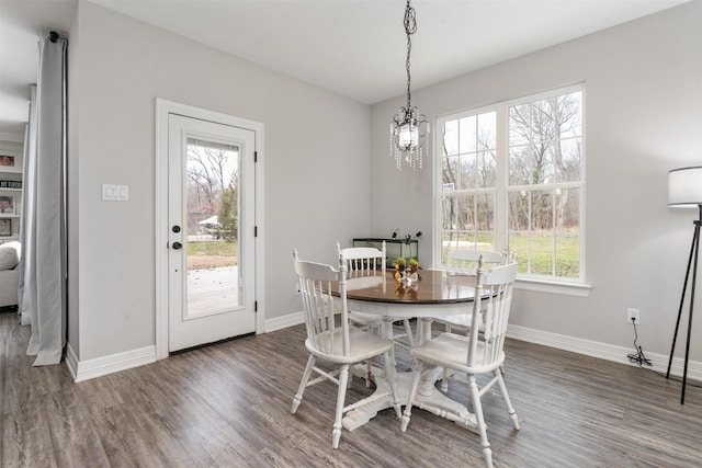 656 Calmwater Ct, Mabank, TX 75143 - dining space with baseboards and wood finished floors