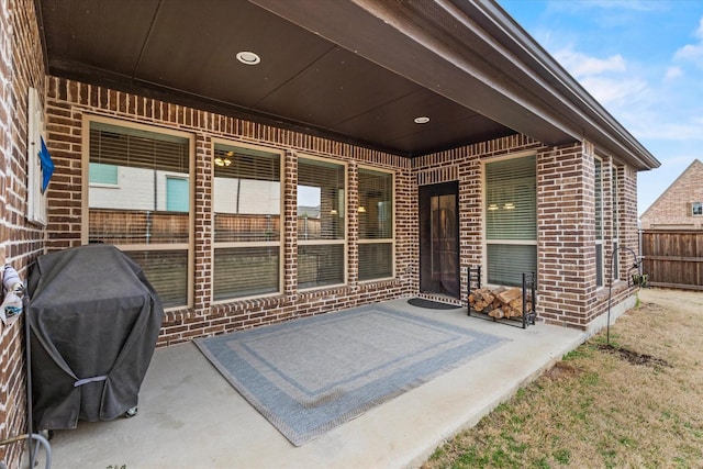 view of patio / terrace featuring grilling area