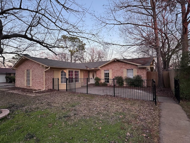 view of single story home