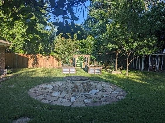 2732 Foxcroft Cir, Denton, TX 76209 - view of yard with an outdoor fire pit
