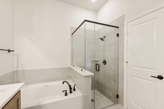 112 Woodlands Way, Balch Springs, TX 75181 - full bath with a garden tub, a stall shower, and vanity