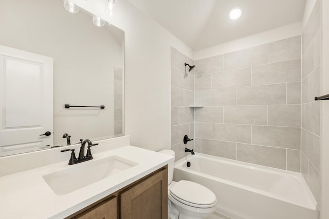 112 Woodlands Way, Balch Springs, TX 75181 - full bathroom with toilet, shower / washtub combination, and vanity