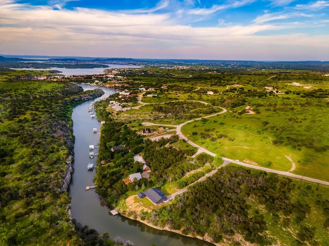 2040 Bluff Creek Dr, Strawn, TX 76475 - birds eye view of property featuring a water view