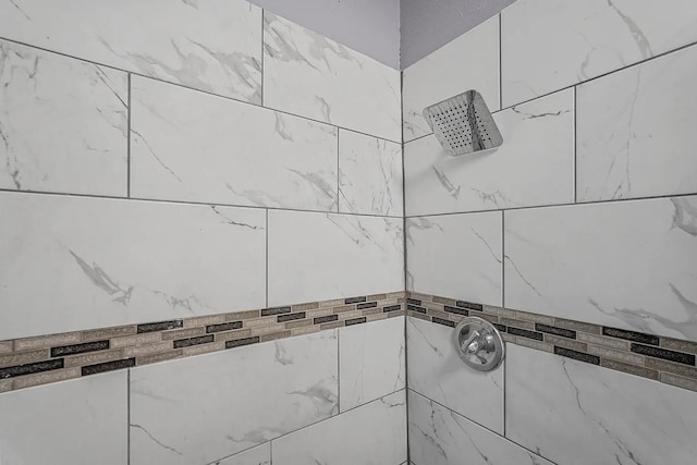 interior details featuring tiled shower