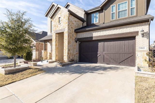 view of front of house featuring a garage