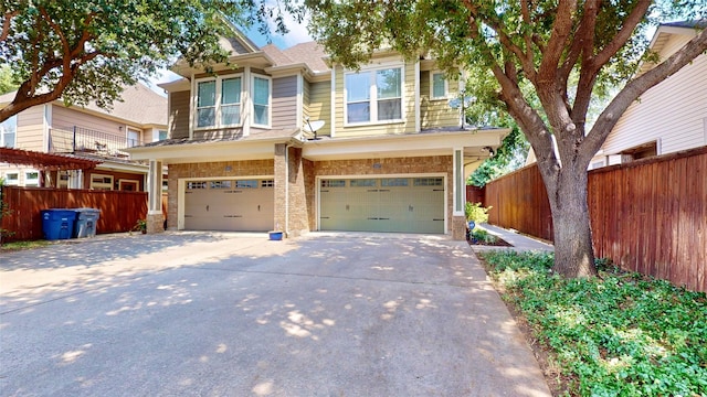 view of front of home with a garage