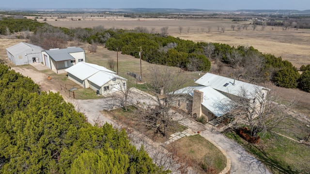 drone / aerial view featuring a rural view