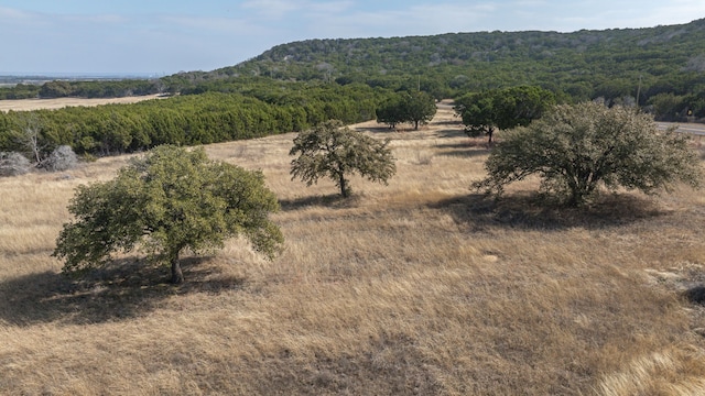 view of mountain feature with a rural view